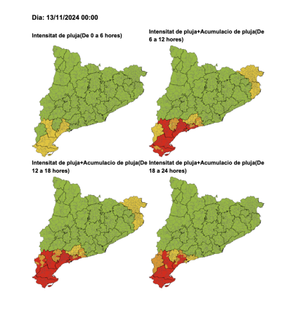 La demarcació de Tarragona, en alerta vermella per l'arribada d'una nova DANA.