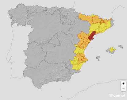 L’AEMET ha elevat l’alerta de taronja a vermella -risc extrem- en diverses comarques de la demarcació.