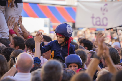 Un instant de la diada castellera de Santa Tecla.