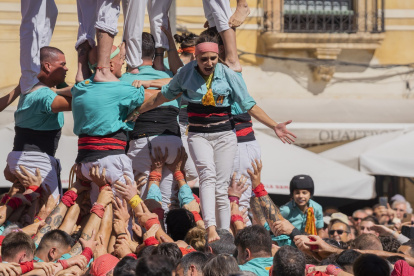 Un instant de la diada castellera de Santa Tecla.