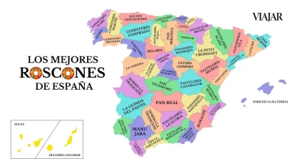 Mapa amb les pastisseries on es fan els millors tortells de Reis d’Espanya.