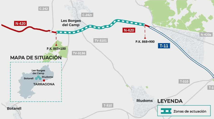 Les obres de millora dels accessos a la N-420 començaran el setembre